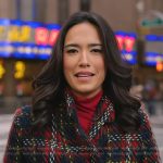 Emilie’s navy plaid coat on Today