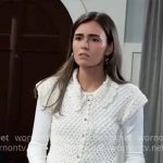 Emma’s white crochet shirt on General Hospital