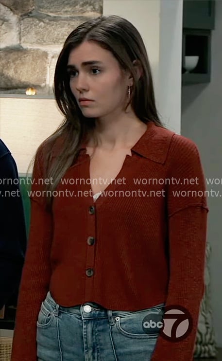 Emma’s red cardigan on General Hospital