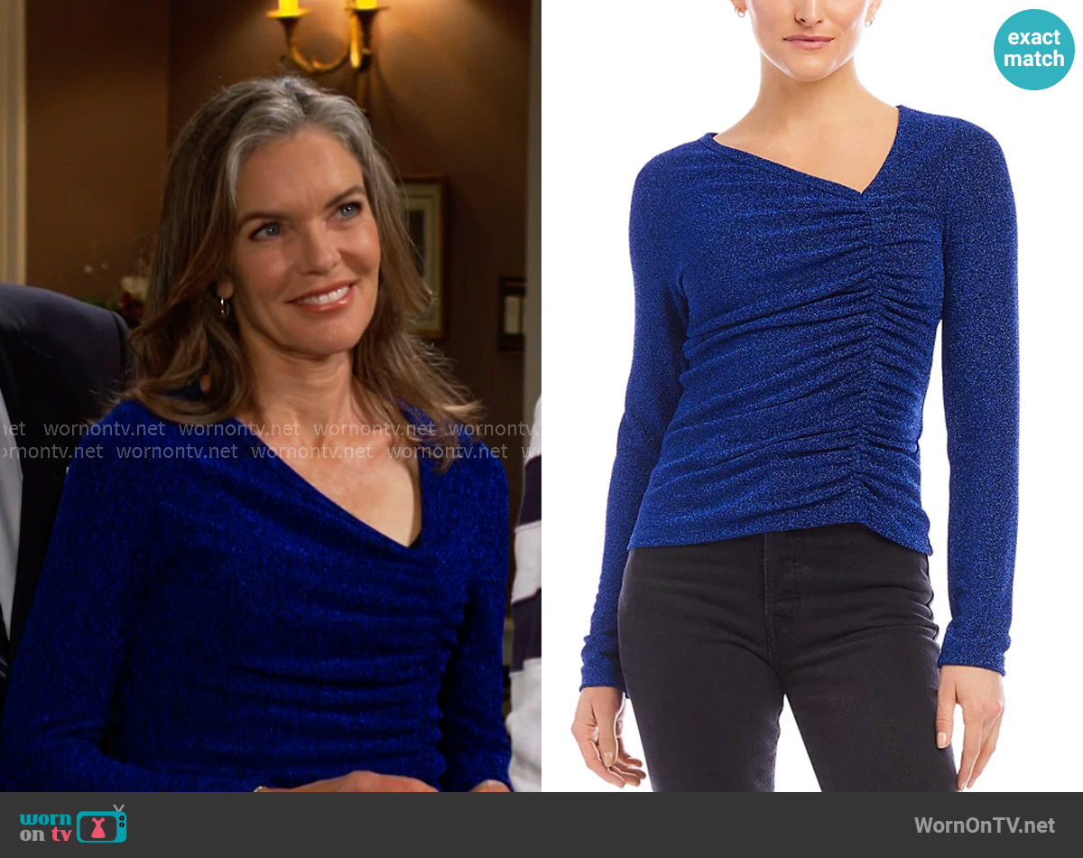Fifteen Twenty Krissy Asymmetric Neck Top worn by Diane Jenkins (Susan Walters) on The Young and the Restless