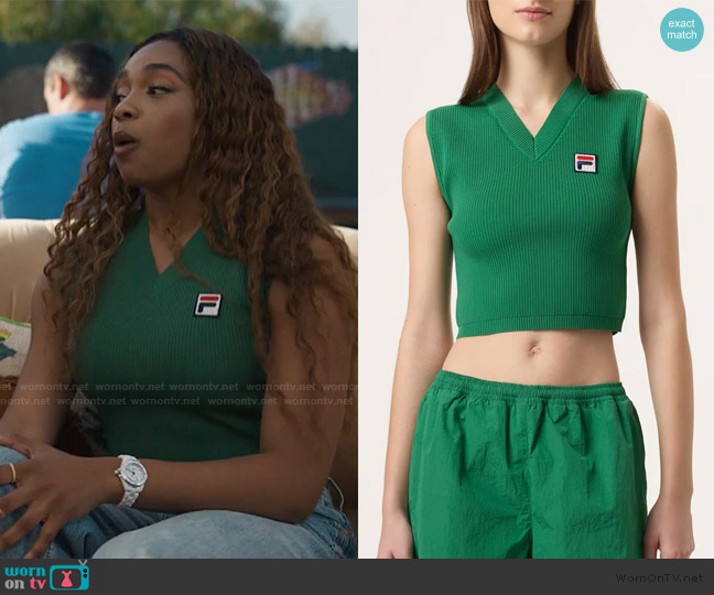 Fila X Hailey Knit Baby Tank worn by Lisa (Simone Joy Jones) on Bel-Air
