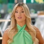 Fiona’s green cross neck confessionals dress on Selling the OC