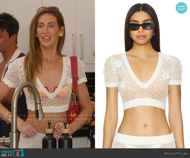Frankies Bikinis Adaline Crochet Top worn by Kaylee Ricciardi (Kaylee Ricciardi) on Selling the OC