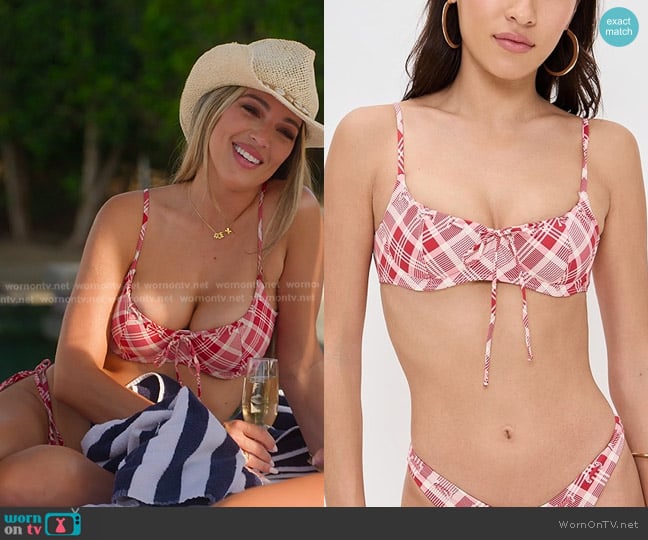 Frankies Bikinis x Bella Hadid Cola Top in Lover's Lane worn by Alex Halll (Alex Hall) on Selling the OC