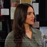 Gabi’s green tie waist jumpsuit on Days of our Lives