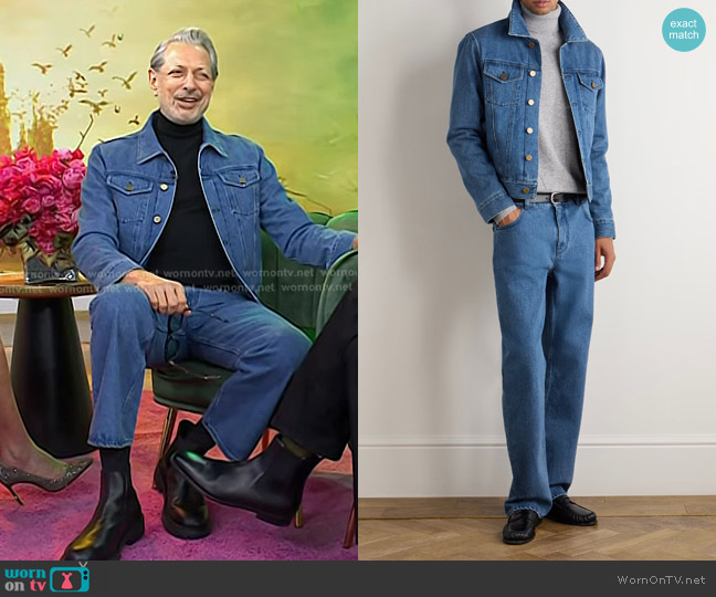 Gabriela Hearst Barry Slim-Fit Denim Trucker Jacket worn by Jeff Goldblum on Today