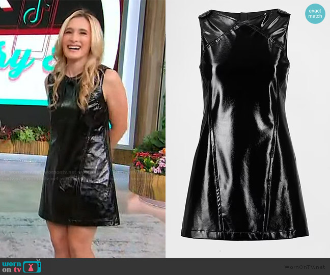Gap Vegan Patent Leather Mini Dress worn by Brittany Levine on Sherri