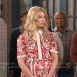 Gemma’s red floral shirtdress on The Neighborhood
