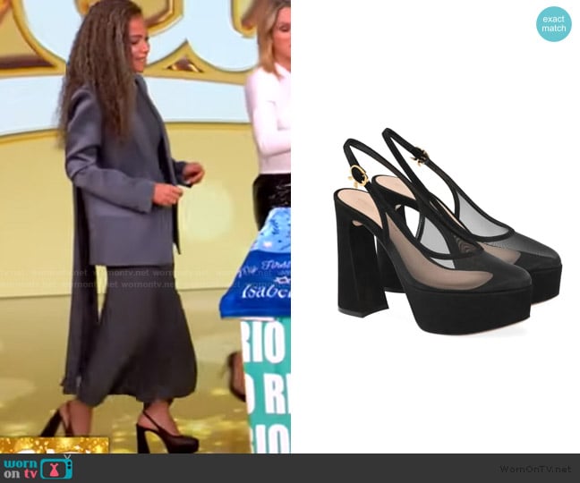 Gianvito Rossi Chopine pumps worn by Sunny Hostin on The View