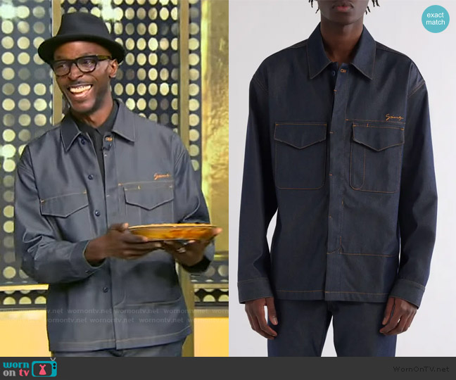 Givenchy Military Silk Blend Denim Overshirt worn by Kyler on Tamron Hall Show