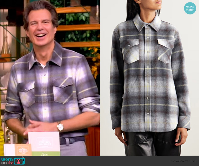 God's True Cashmere Checked Cashmere Shirt worn by Adam Glassman on The View
