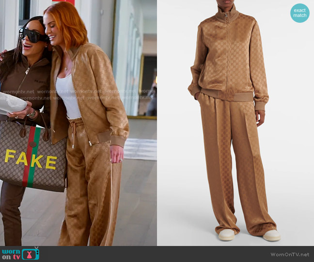 Gucci GG Jacquard Satin Blouson worn by Whitney Rose on The Real Housewives of Salt Lake City
