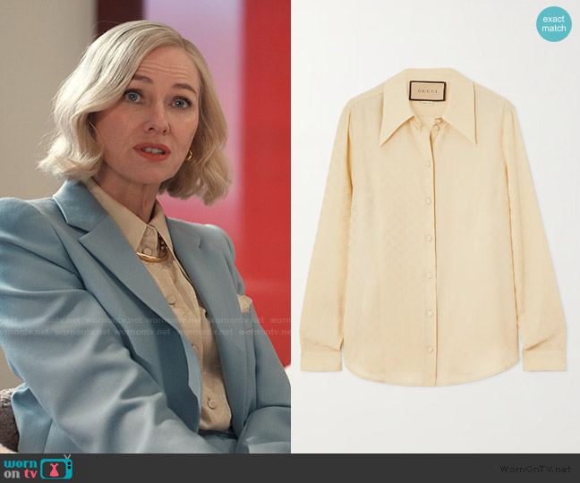 Gucci Silk-jacquard shirt worn by Liberty Ronson (Naomi Watts) on Alls Fair