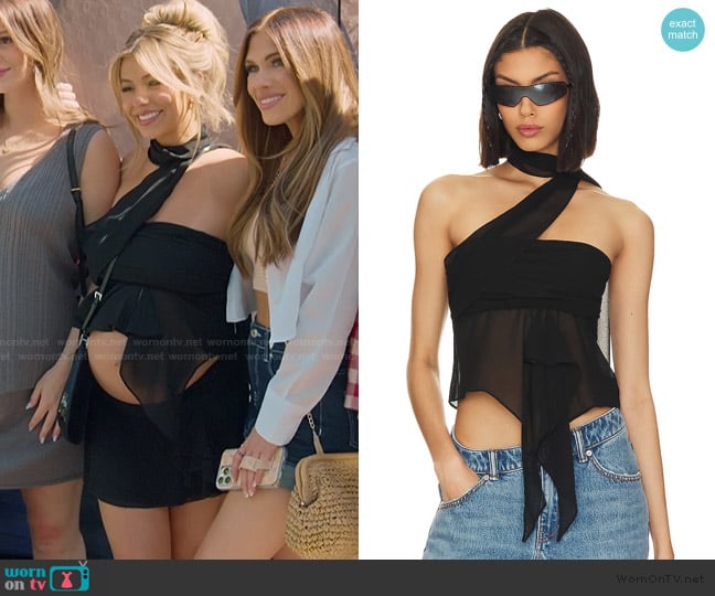 Guizio Chiffon Wrap Around Top worn by Jen Affleck on The Secret Lives of Mormon Wives
