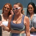 Heather’s blue ribbed crop top and mini skirt on The Real Housewives of Salt Lake City