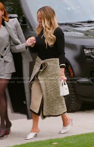 Heather’s asymmetric ruffle skirt on The Real Housewives of Salt Lake City