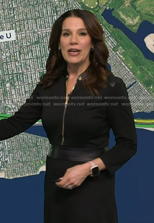 Heather’s black zip front dress on Good Morning America
