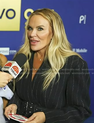 Heather’s pinstripe belted blazer on Today