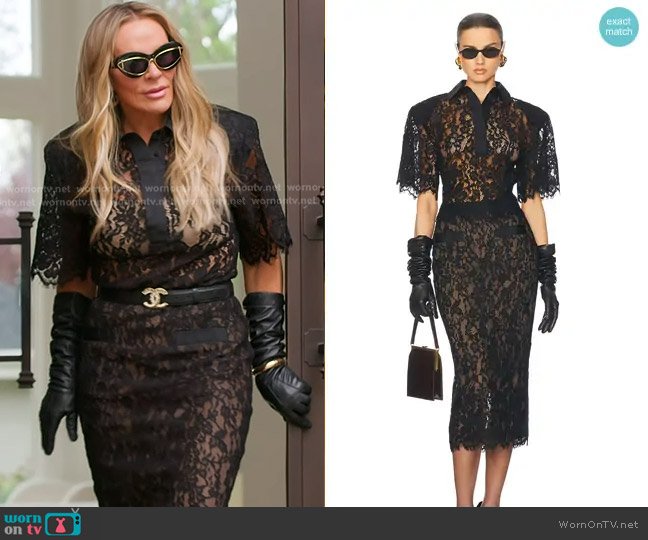 Helsa The Lace Shirt With Shoulder Pad worn by Heather Gay on The Real Housewives of Salt Lake City