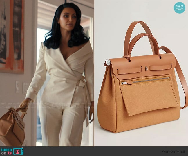 Hermes Herbag 31 worn by Allura Grant (Kim Kardashian) on Alls Fair