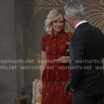Ava’s red lace peplum dress on General Hospital