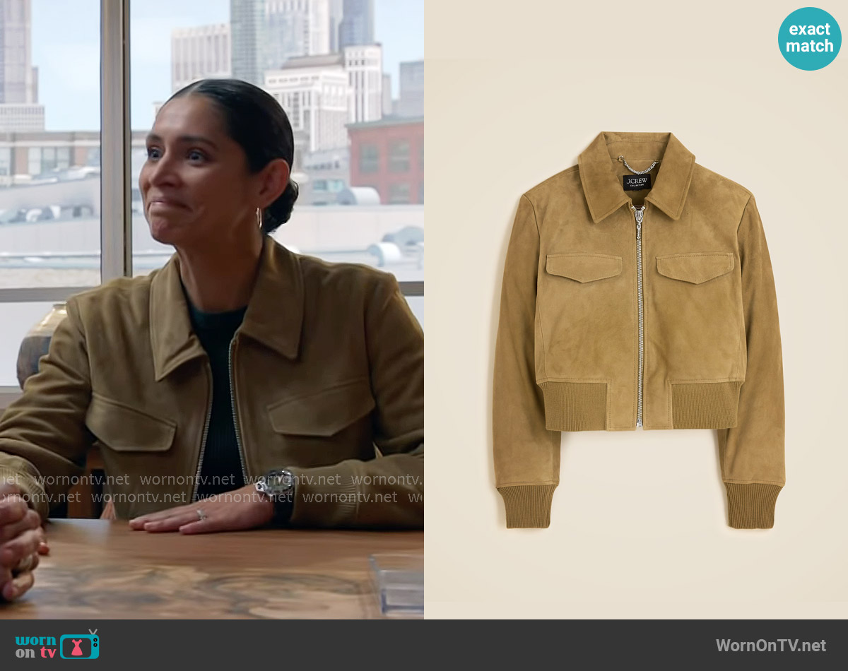 WornOnTV: Stella's suede bomber jacket on Chicago Fire Miranda