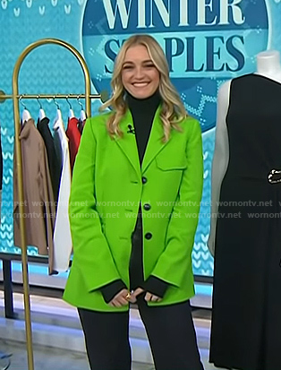 Jasmine Snow’s green blazer and black layered jeans on Today