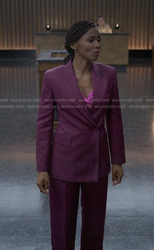 Jax’s purple blazer and pants on Reasonable Doubt