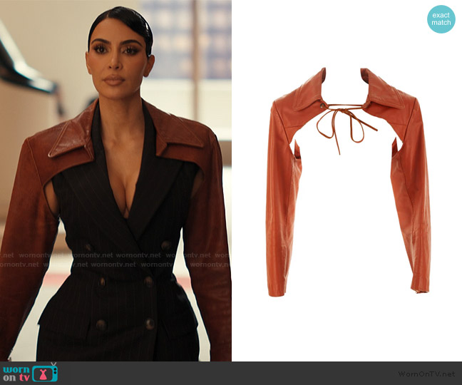 Jean Paul Gaultier Tan Bolero Jacket worn by Allura Grant (Kim Kardashian) on Alls Fair