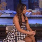 Jen Affleck’s houndstooth tweed dress on Live with Kelly and Mark