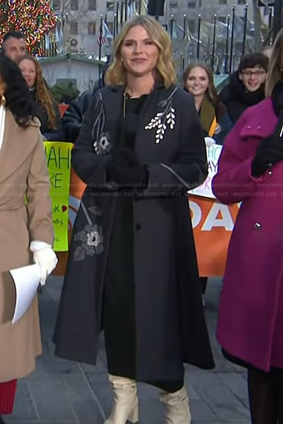 Jenna’s grey floral embroidered coat on Today