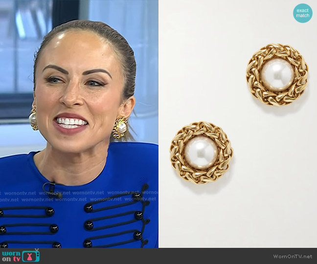 Jennifer Behr Marit 18K-Gold-Plated & Imitation Pearl Earrings worn by Myka Meier on Today