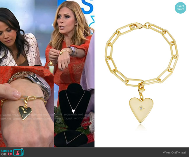 Jennifer Miller Heart Charm Bracelet worn by Jill Martin on Today