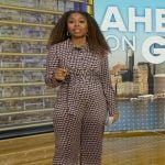 Somara Theodore’s geometric print jumpsuit on Good Morning America