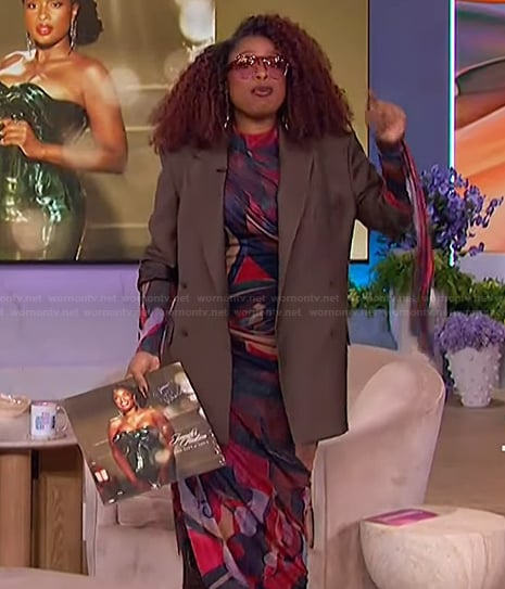 Jennifer’s abstract print dress on The Jennifer Hudson Show