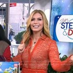 Jill’s orange lace shirt and pencil skirt on Today