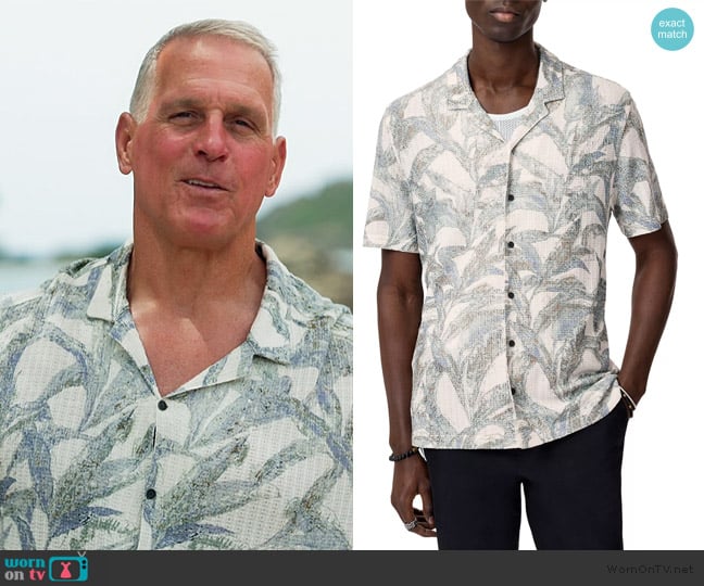 John Varvatos Conant Regular Fit Desert Camp Shirt worn by Mel Owens on The Golden Bachelor