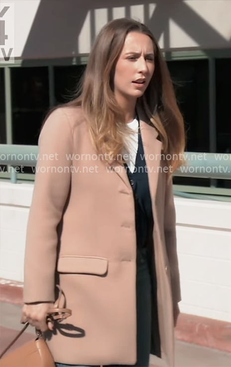 Josslyn’s camel coat on General Hospital