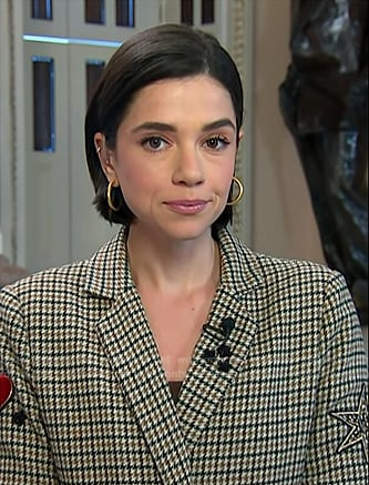 Julie’s houndstooth patch blazer on NBC News Daily