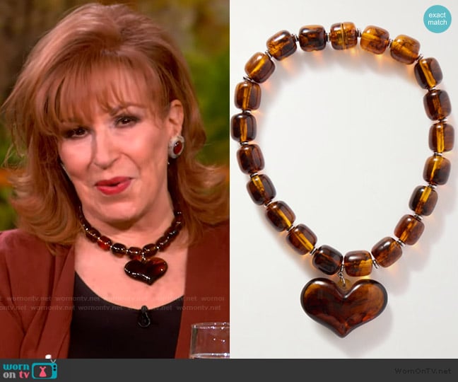 Julietta Amore silver-tone resin necklace worn by Joy Behar on The View
