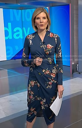 Kate’s blue floral blue floral long sleeve dress on NBC News Daily