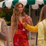 Kaylee red floral drape dress on Selling the OC