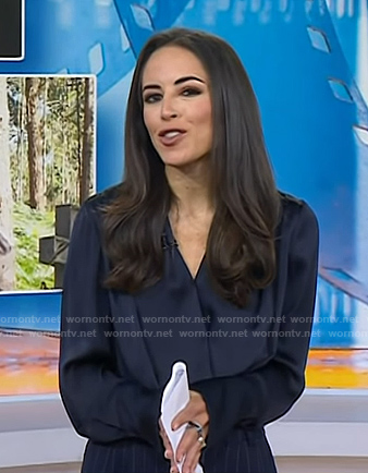 Kaylee’s navy wrap blouse on Today