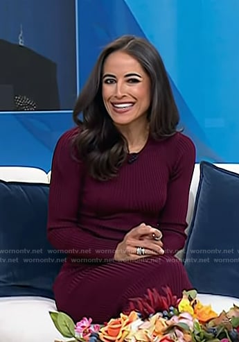 Kaylee’s red ribbed dress on Today