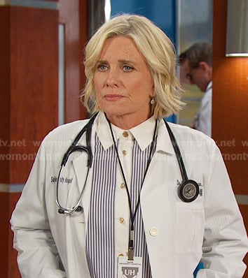 Kaylla’s striped button down shirt on Days of our Lives
