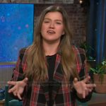 Kelly’s black plaid blazer on The Kelly Clarkson Show