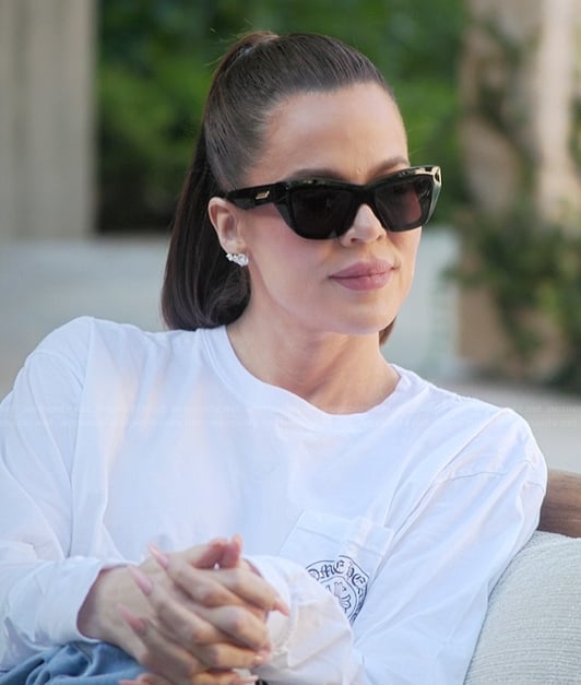 Khloe’s long sleeve tee and sunglasses on The Kardashians