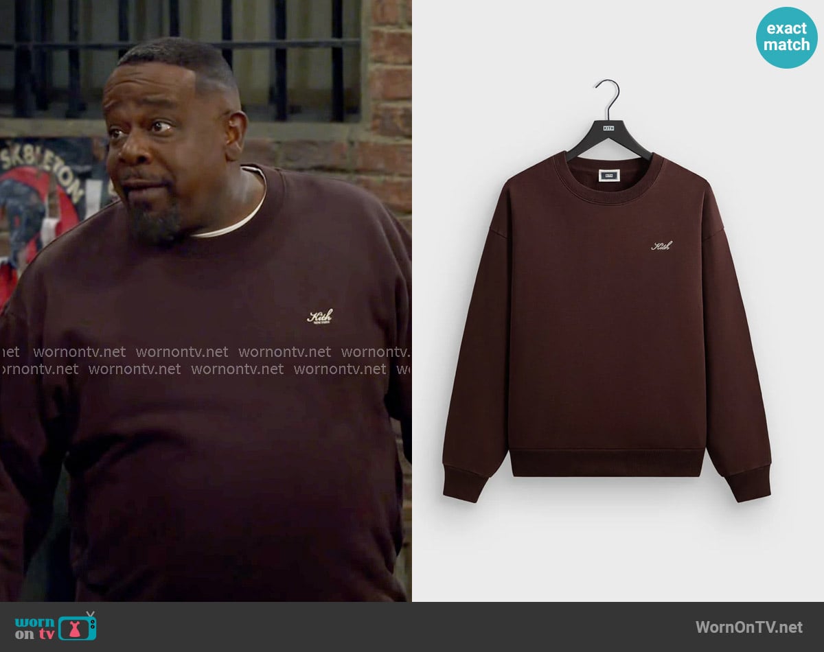 Kith Nelson Crewneck in Incognito worn by Calvin (Cedric The Entertainer) on The Neighborhood