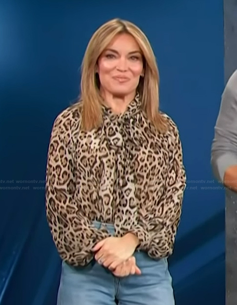 Kit’s leopard print blouse on Access Hollywood