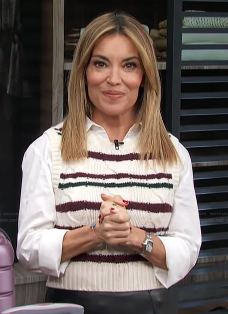 Kit’s stripe knit vest on Access Hollywood